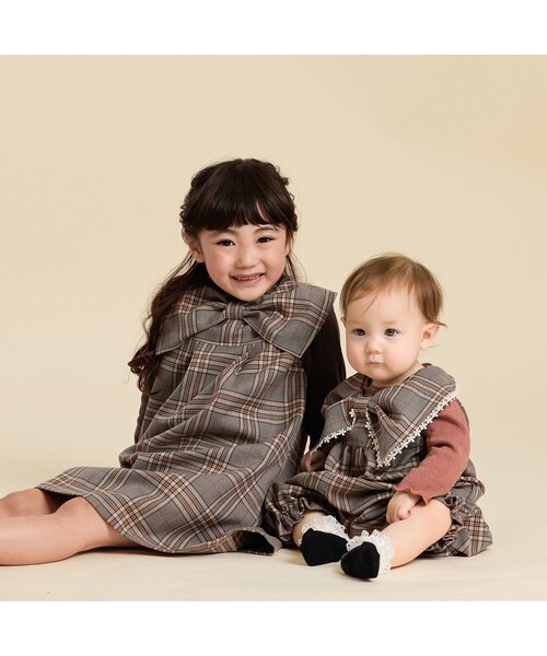 Seraph（セラフ）の「【3way】カラージャンパースカート（ジャンパースカート・キッズ・ブラウン/ベージュ/グレー・80/90/95/100/110/120/130/140）」の8枚目の写真