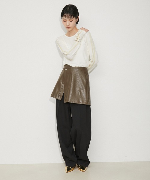 ADAM ET ROPE'(アダムエロペ)の「アジャストミニスカート(スカート・レディース・ブラウン系その他3/ブラック・38/36)」の9枚目の写真