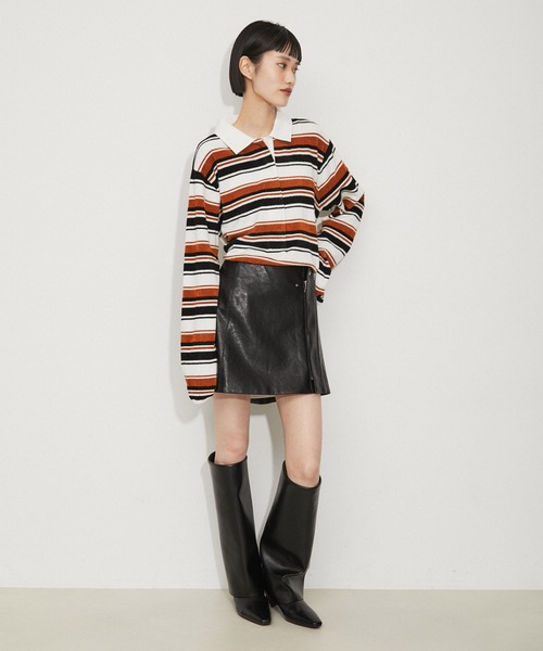 ADAM ET ROPE'(アダムエロペ)の「アジャストミニスカート(スカート・レディース・ブラウン系その他3/ブラック・38/36)」の7枚目の写真