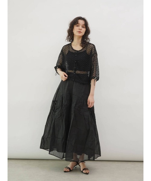FIKA.(フィーカ)の「Drost openwork knit cardigan(カーディガン/ボレロ・レディース・オフホワイト/ブラック・MEDIUM)」の11枚目の写真