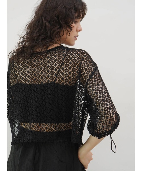 FIKA.(フィーカ)の「Drost openwork knit cardigan(カーディガン/ボレロ・レディース・オフホワイト/ブラック・MEDIUM)」の14枚目の写真