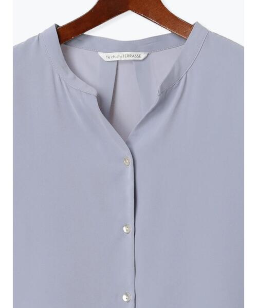 Te chichi TERRASSE（テチチテラス）の「【イージーケア】メタルボタンフレア袖ブラウス（シャツ/ブラウス・レディース・ブルー/チャコールグレー/オフホワイト・F）」の19枚目の写真