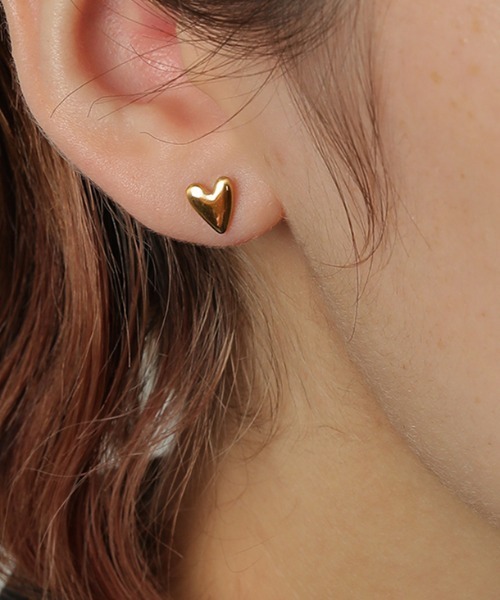 金属アレルギー対応 ワンポイントハートピアス サージカルステンレス