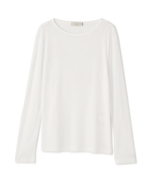 N.（N. Natural Beauty Basic）（エヌエヌナチュラルビューティーベーシック）の「◇◆スラブシアーロンT（Tシャツ/カットソー・レディース・ホワイト/ブラウン/ライラック・MEDIUM）」の19枚目の写真