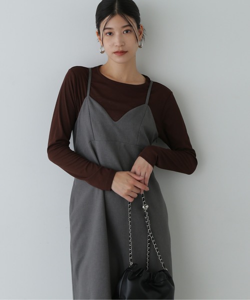 N.（N. Natural Beauty Basic）（エヌエヌナチュラルビューティーベーシック）の「◇◆スラブシアーロンT（Tシャツ/カットソー・レディース・ホワイト/ブラウン/ライラック・MEDIUM）」の4枚目の写真