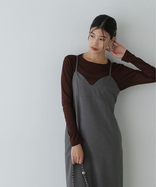 N.（N. Natural Beauty Basic）（エヌエヌナチュラルビューティーベーシック）の「◇◆スラブシアーロンT（Tシャツ/カットソー・レディース・ホワイト/ブラウン/ライラック・MEDIUM）」の5枚目の写真