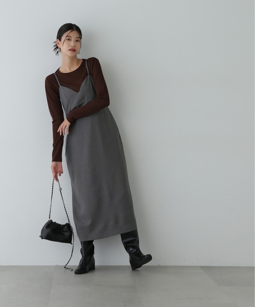 N.（N. Natural Beauty Basic）（エヌエヌナチュラルビューティーベーシック）の「◇◆スラブシアーロンT（Tシャツ/カットソー・レディース・ホワイト/ブラウン/ライラック・MEDIUM）」の6枚目の写真