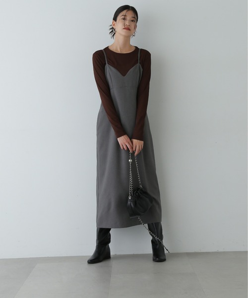 N.（N. Natural Beauty Basic）（エヌエヌナチュラルビューティーベーシック）の「◇◆スラブシアーロンT（Tシャツ/カットソー・レディース・ホワイト/ブラウン/ライラック・MEDIUM）」の7枚目の写真