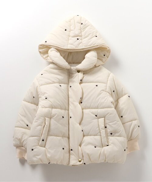 apres les cours（アプレレクール）の「リボン・ハート刺繍スカラップアウター_マシンウォッシャブル（ダウンジャケット/コート・キッズ・ネイビー/ピンク/アイボリー・80/90/100/110/120/130/140）」の2枚目の写真