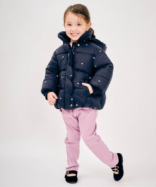 セール】リボン・ハート刺繍スカラップアウター_マシンウォッシャブル