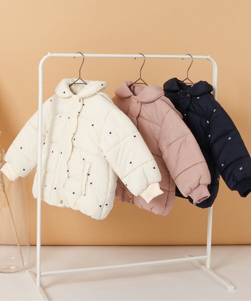 セール】リボン・ハート刺繍スカラップアウター_マシンウォッシャブル