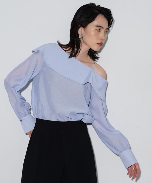 GALLEST（ギャレスト）の「◆ワンショルダーブラウス（シャツ/ブラウス・レディース・サックスブルー/ブラック・38）」の17枚目の写真