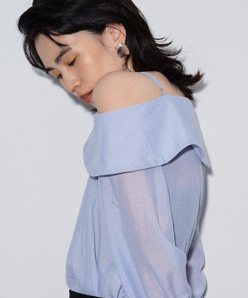 GALLEST（ギャレスト）の「◆ワンショルダーブラウス（シャツ/ブラウス・レディース・サックスブルー/ブラック・38）」の15枚目の写真