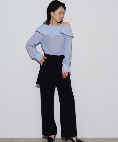 GALLEST（ギャレスト）の「◆ワンショルダーブラウス（シャツ/ブラウス・レディース・サックスブルー/ブラック・38）」の14枚目の写真