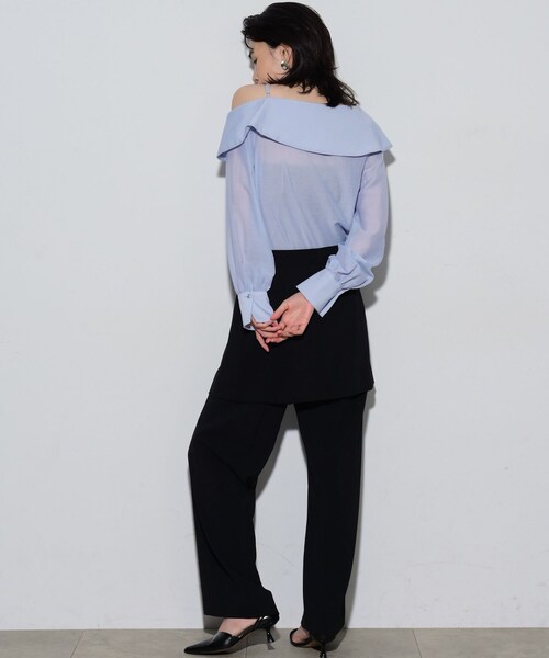 GALLEST（ギャレスト）の「◆ワンショルダーブラウス（シャツ/ブラウス・レディース・サックスブルー/ブラック・38）」の12枚目の写真