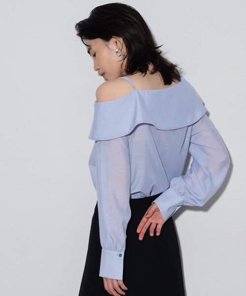 GALLEST（ギャレスト）の「◆ワンショルダーブラウス（シャツ/ブラウス・レディース・サックスブルー/ブラック・38）」の10枚目の写真