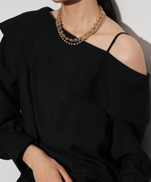 GALLEST（ギャレスト）の「◆ワンショルダーブラウス（シャツ/ブラウス・レディース・サックスブルー/ブラック・38）」の9枚目の写真