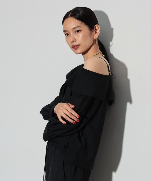 GALLEST（ギャレスト）の「◆ワンショルダーブラウス（シャツ/ブラウス・レディース・サックスブルー/ブラック・38）」の6枚目の写真