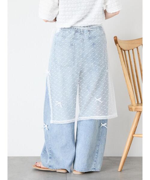 ehka sopo（エヘカソポ）の「◎シアーレーススカート（スカート・レディース・ブラック/キナリ・F）」の4枚目の写真