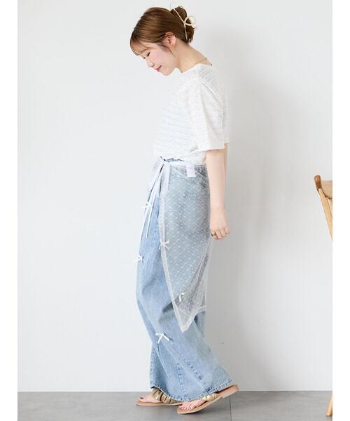 ehka sopo（エヘカソポ）の「◎シアーレーススカート（スカート・レディース・ブラック/キナリ・F）」の7枚目の写真