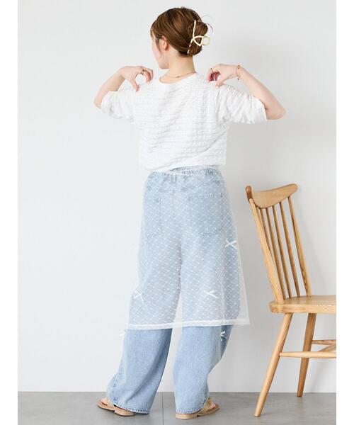 ehka sopo（エヘカソポ）の「◎シアーレーススカート（スカート・レディース・ブラック/キナリ・F）」の8枚目の写真