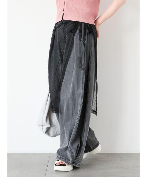 ehka sopo（エヘカソポ）の「◎シアーレーススカート（スカート・レディース・ブラック/キナリ・F）」の13枚目の写真