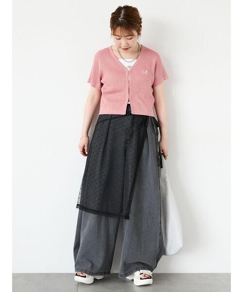 ehka sopo（エヘカソポ）の「◎シアーレーススカート（スカート・レディース・ブラック/キナリ・F）」の17枚目の写真