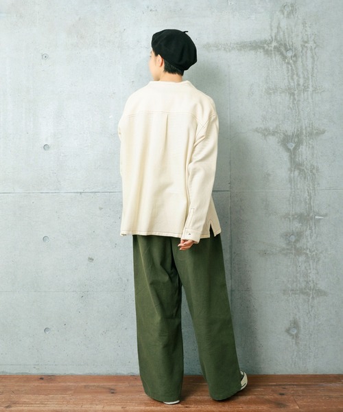 PAR ICI（パーリッシィ）の「コットンウールワッフル スリーピングシャツ（シャツ/ブラウス・レディース・アイボリー/ネイビー・FREE）」の11枚目の写真