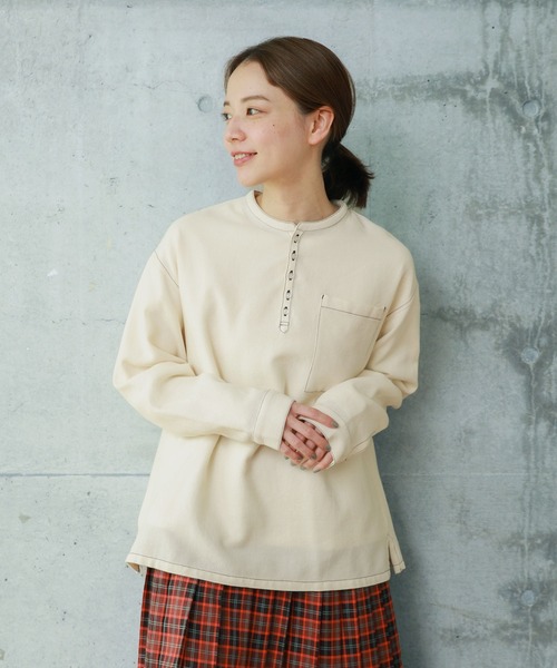 PAR ICI（パーリッシィ）の「コットンウールワッフル スリーピングシャツ（シャツ/ブラウス・レディース・アイボリー/ネイビー・FREE）」の12枚目の写真