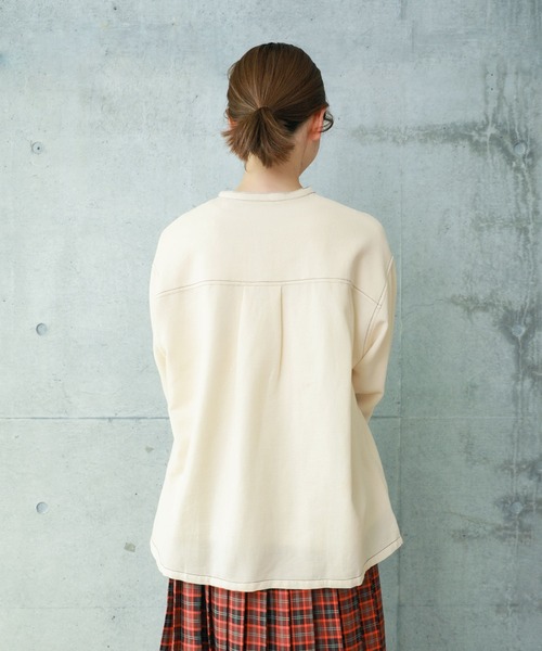 PAR ICI（パーリッシィ）の「コットンウールワッフル スリーピングシャツ（シャツ/ブラウス・レディース・アイボリー/ネイビー・FREE）」の14枚目の写真