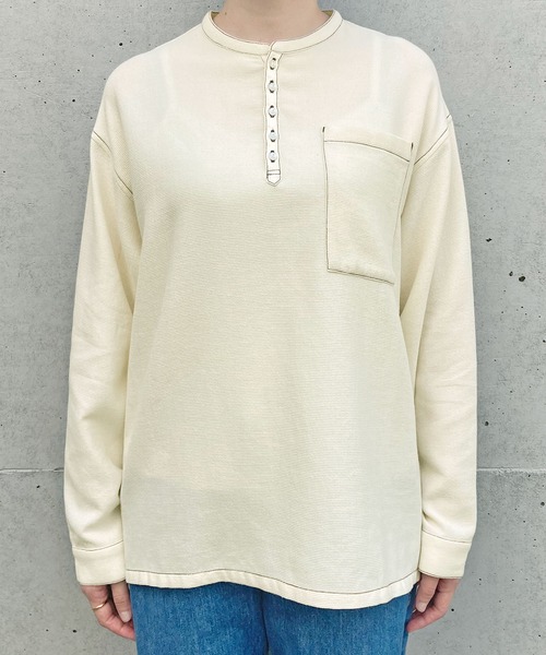 PAR ICI（パーリッシィ）の「コットンウールワッフル スリーピングシャツ（シャツ/ブラウス・レディース・アイボリー/ネイビー・FREE）」の16枚目の写真