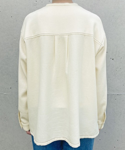 PAR ICI（パーリッシィ）の「コットンウールワッフル スリーピングシャツ（シャツ/ブラウス・レディース・アイボリー/ネイビー・FREE）」の18枚目の写真