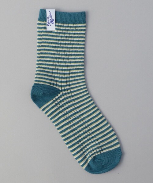 MILLER(ミラー)の「【再入荷・新色登場】Robert P.Miller(ロバートピーミラー)ボーダーソックス(ソックス/靴下・レディース・グレー/ダークグリーン/オレンジ/その他1/ターコイズブルー/イエロー/レッド/ロイヤルブルー/その他3/その他5/オフホワイト/その他4・FREE)」の4枚目の写真