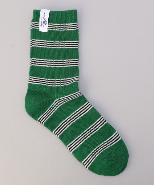 MILLER(ミラー)の「【再入荷・新色登場】Robert P.Miller(ロバートピーミラー)ボーダーソックス(ソックス/靴下・レディース・グレー/ダークグリーン/オレンジ/その他1/ターコイズブルー/イエロー/レッド/ロイヤルブルー/その他3/その他5/オフホワイト/その他4・FREE)」の1枚目の写真