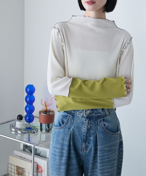 【DELPOZO】オーガンジー切替 シアー クロップド トップ クロップドシアートップス DPB11025 – CRAMMY