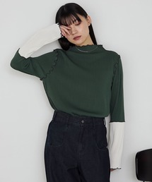 Tシャツ/カットソー（グリーン・カーキ/緑色系・長袖）ファッション