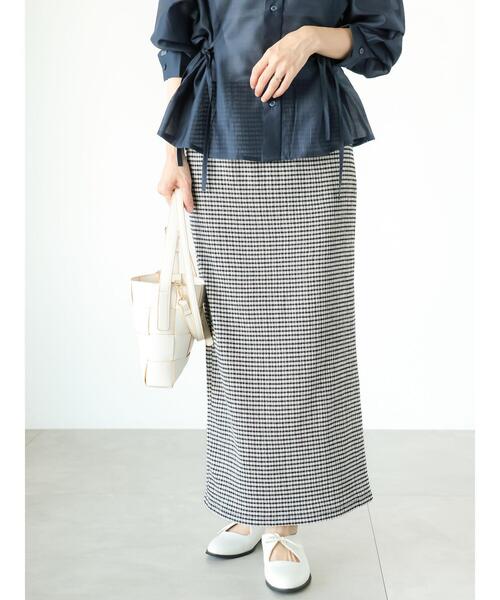 Lugnoncure（ルノンキュール）の「無地柄アソートナロースカート（スカート・レディース・ブラウン/オフホワイト/パープル/ブラック・F）」の2枚目の写真