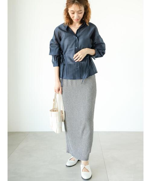 Lugnoncure（ルノンキュール）の「無地柄アソートナロースカート（スカート・レディース・ブラウン/オフホワイト/パープル/ブラック・F）」の20枚目の写真