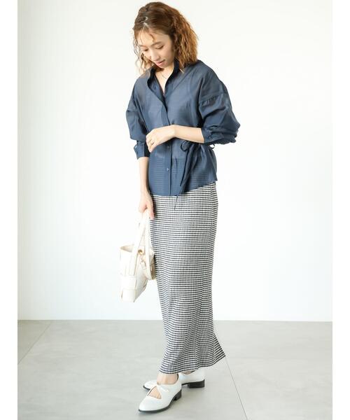 Lugnoncure（ルノンキュール）の「無地柄アソートナロースカート（スカート・レディース・ブラウン/オフホワイト/パープル/ブラック・F）」の21枚目の写真