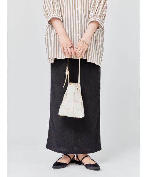 Lugnoncure（ルノンキュール）の「無地柄アソートナロースカート（スカート・レディース・ブラウン/オフホワイト/パープル/ブラック・F）」の12枚目の写真