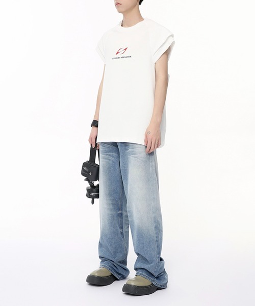 WESTBOY(ウエストボーイ)の「ルーズバギーウォッシュドデニムパンツ/セミワイドデニムパンツ WO24W1PT01【WB ORIGINALS】(デニムパンツ・メンズ・ライトブルー・XL/M/L)」の2枚目の写真