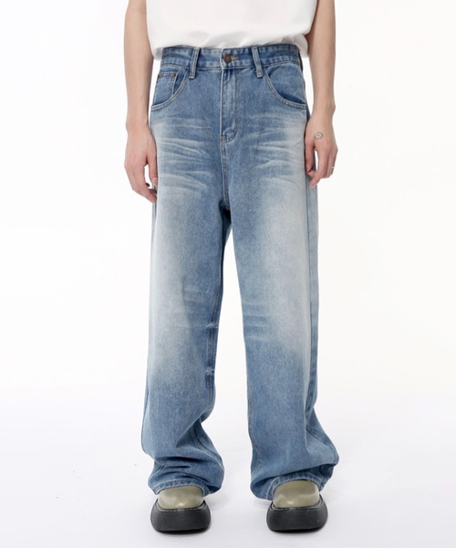 WESTBOY(ウエストボーイ)の「ルーズバギーウォッシュドデニムパンツ/セミワイドデニムパンツ WO24W1PT01【WB ORIGINALS】(デニムパンツ・メンズ・ライトブルー・XL/M/L)」の3枚目の写真