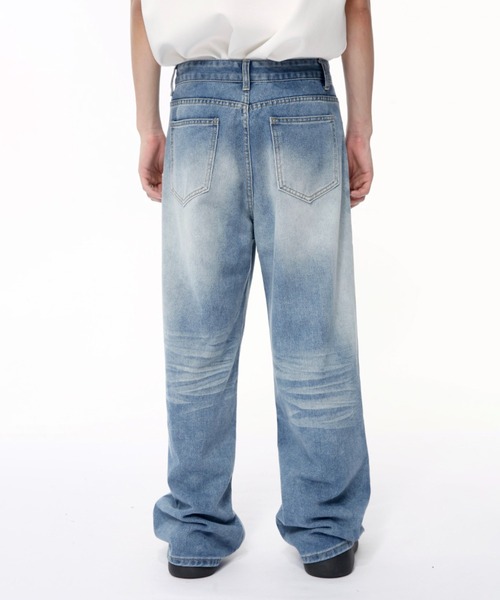WESTBOY(ウエストボーイ)の「ルーズバギーウォッシュドデニムパンツ/セミワイドデニムパンツ WO24W1PT01【WB ORIGINALS】(デニムパンツ・メンズ・ライトブルー・XL/M/L)」の5枚目の写真