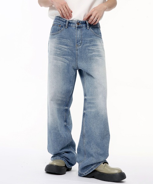 WESTBOY(ウエストボーイ)の「ルーズバギーウォッシュドデニムパンツ/セミワイドデニムパンツ WO24W1PT01【WB ORIGINALS】(デニムパンツ・メンズ・ライトブルー・XL/M/L)」の7枚目の写真