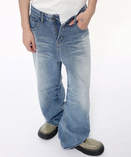 WESTBOY(ウエストボーイ)の「ルーズバギーウォッシュドデニムパンツ/セミワイドデニムパンツ WO24W1PT01【WB ORIGINALS】(デニムパンツ・メンズ・ライトブルー・XL/M/L)」の9枚目の写真