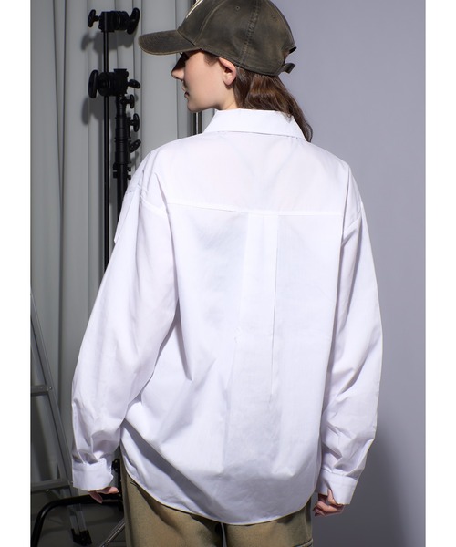 Adoon plain（アドーンプレーン）の「2wayドロストギャザーシャツ（シャツ/ブラウス・レディース・ライトブルー/チャコールグレー/ボルドー/ホワイト・FREE）」の10枚目の写真