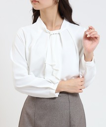 ASTORIA ODIER | とろみ素材 パール金具付ボウタイブラウス(シャツ/ブラウス)