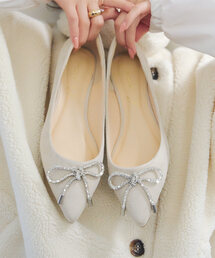 KOBE LETTUCE | リボンビジューフラットパンプス(パンプス)