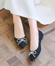 KOBE LETTUCE | リボンビジューフラットパンプス(パンプス)