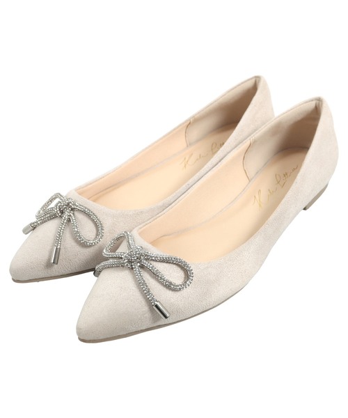 KOBE LETTUCE（コウベレタス）の「リボンビジューフラットパンプス（パンプス・レディース・ブラック系/ライトグレー系/ブルー系/ブラック系その他/ベージュ系/ワイン系・LL/S/M/L）」の15枚目の写真